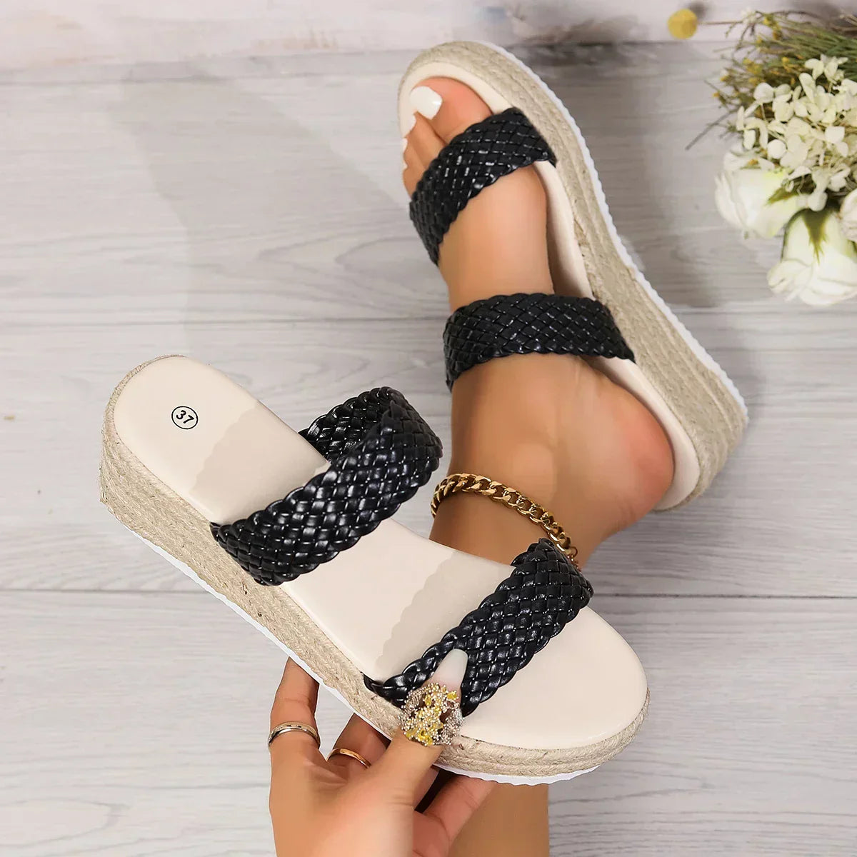 Audrey | Women’s Braided Platform Sandals with Cloud-Soft Cushioning
