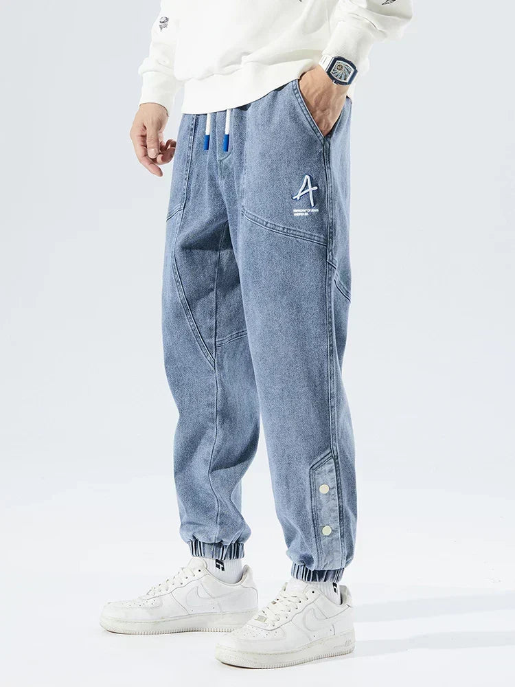 Cody Marsh | Denim Jogger Jeans With Elastic Waist For Men