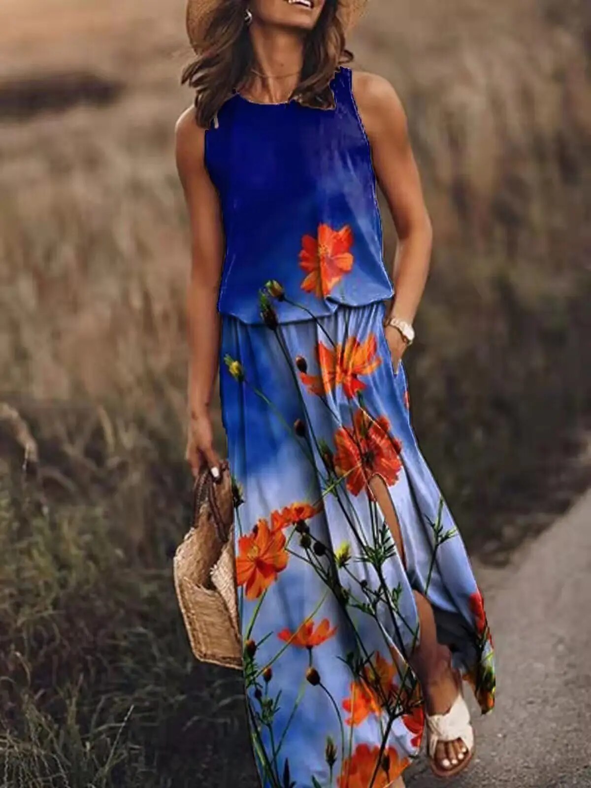 Iris | Women’s Floral Two-Piece Set with Elastic Waist