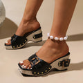 Mia | Women’s Buckle Wedge Sandals with Cushioned Insole