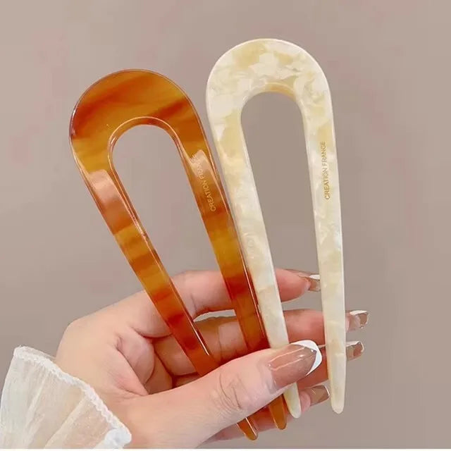 Serine | Women’s Marble Print Hair Fork with Pattern