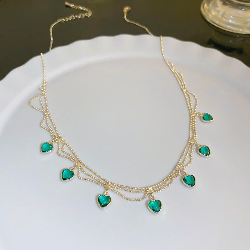 Kallie | Women’s Heart Chain Necklace with Charms