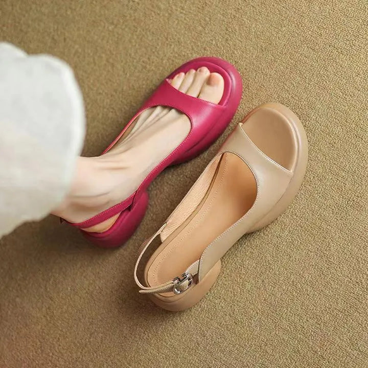 Ava Platform Sandals – Women’s Low Heel Open-Toe Slip-Ons