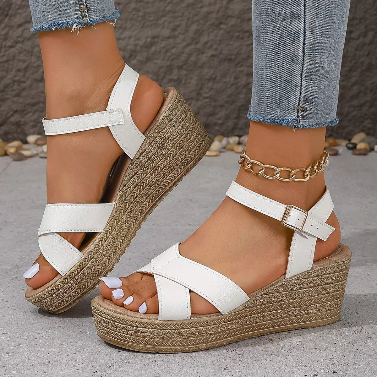 Daphnie | Women’s Elegant Wedge Sandals with Cushioned Insole