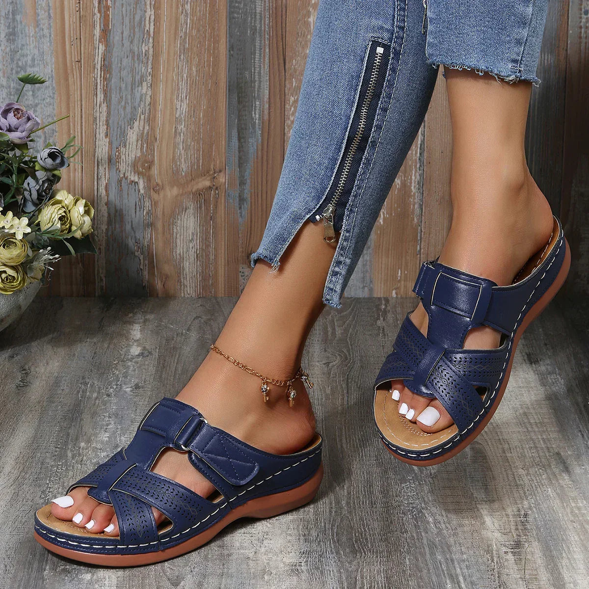 Aria | Women’s Orthopaedic Wedge Sandals with Contoured Footbed