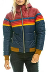 Women's Retro Striped Padded Puffer Jacket
