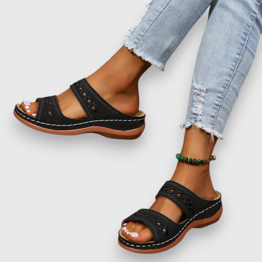 Luma | Women’s Duo Panel Sandals with Cushioned Sole