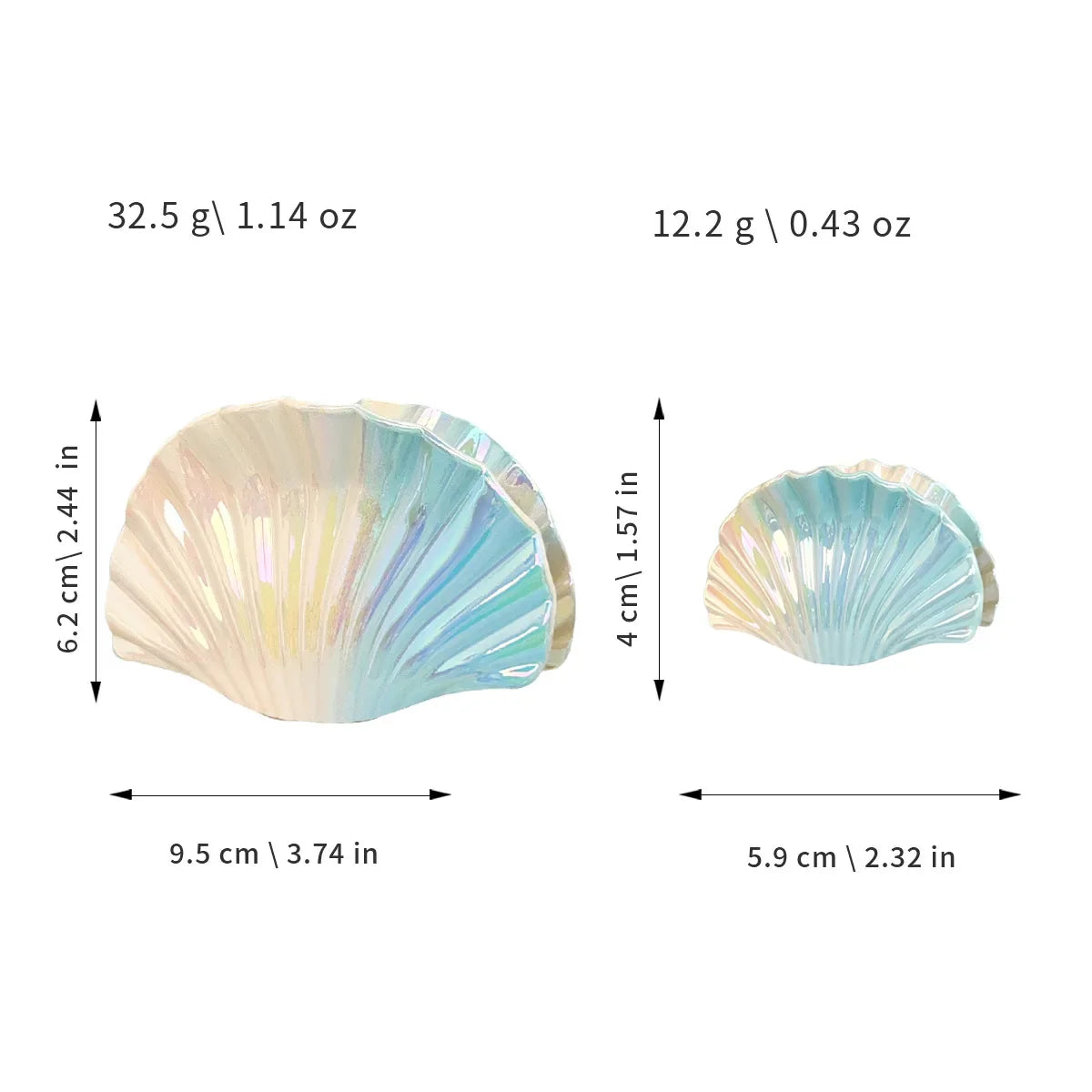 Muweordy | Women’s Gradient Shell Hair Claw with Shimmer