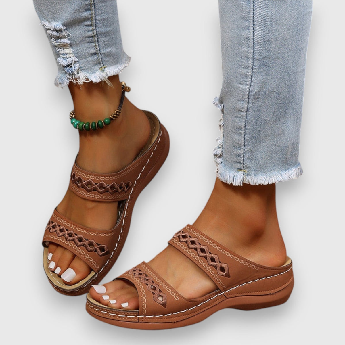 Luma | Women’s Duo Panel Sandals with Cushioned Sole