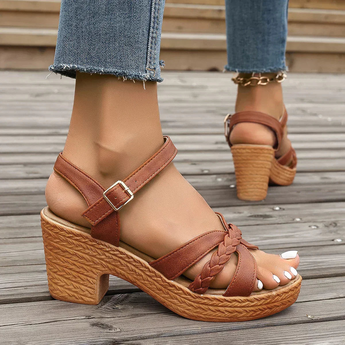 Gianna | Women’s Classic Mid-Heel Sandals with Cushioned Insole