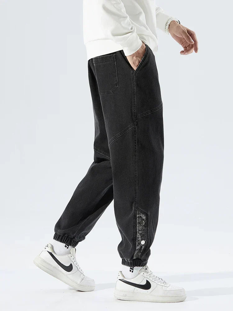 Cody Marsh | Denim Jogger Jeans With Elastic Waist For Men