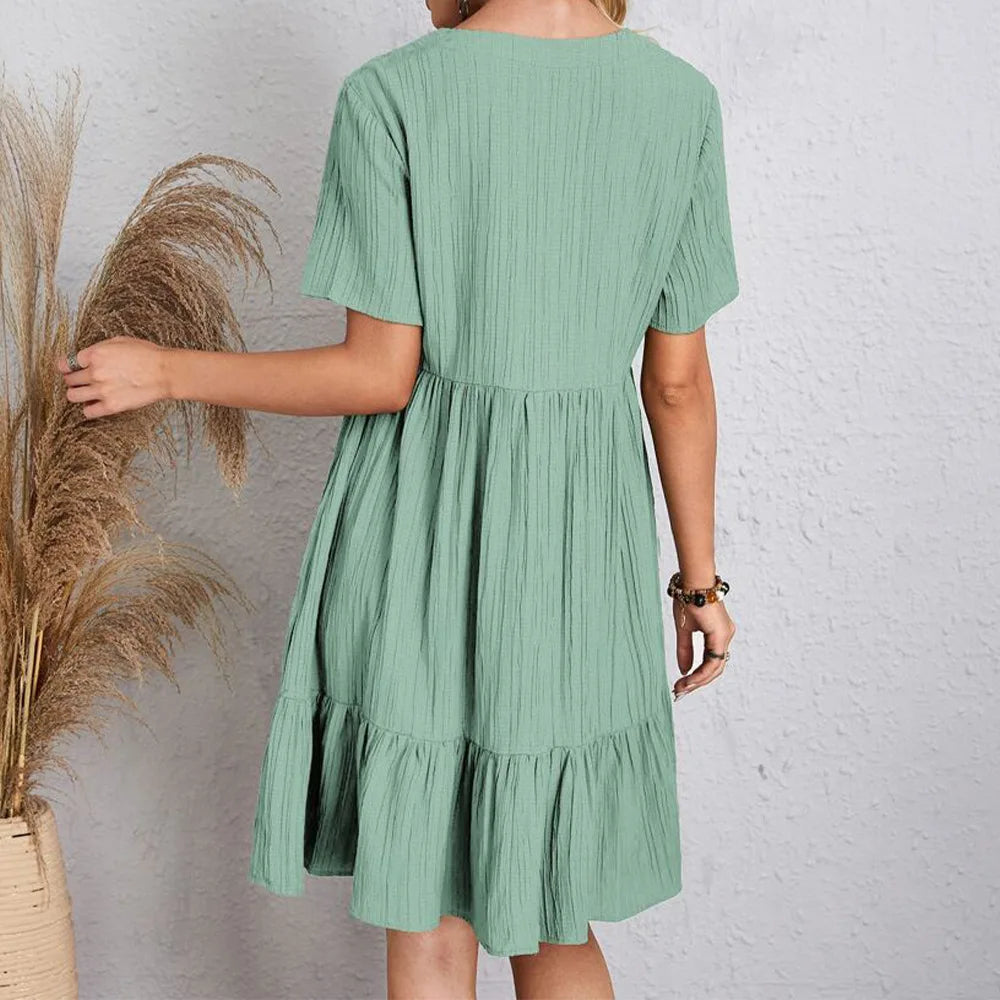Adeline | Women’s V-Neck Dress with Waist-Defining Fit