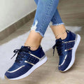 Mia | Women's Lace Up Platform Sneakers Gold Detail