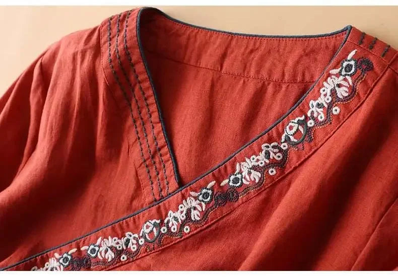 Lotus | Women’s Relaxed Breeze Blouse with Embroidery