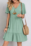 Audrey | Women’s Boho Mini Dress with Ruffle Hem