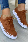 Billie | Women's Flatform Sneakers Lace Up Brogue Detail Casual Shoes
