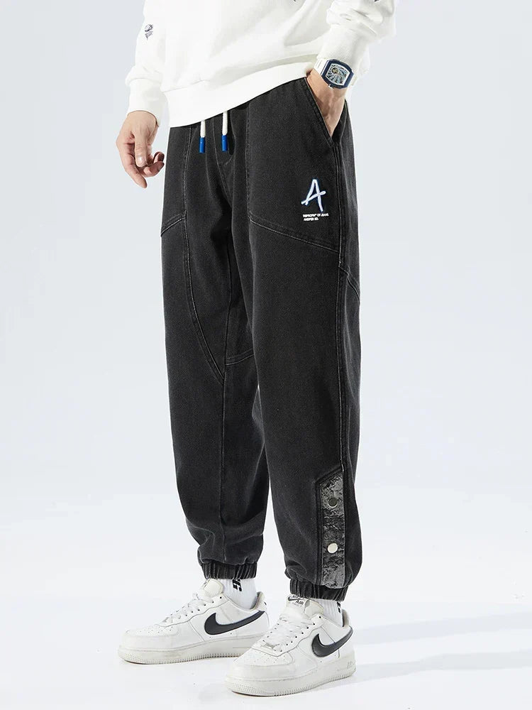 Cody Marsh | Denim Jogger Jeans With Elastic Waist For Men