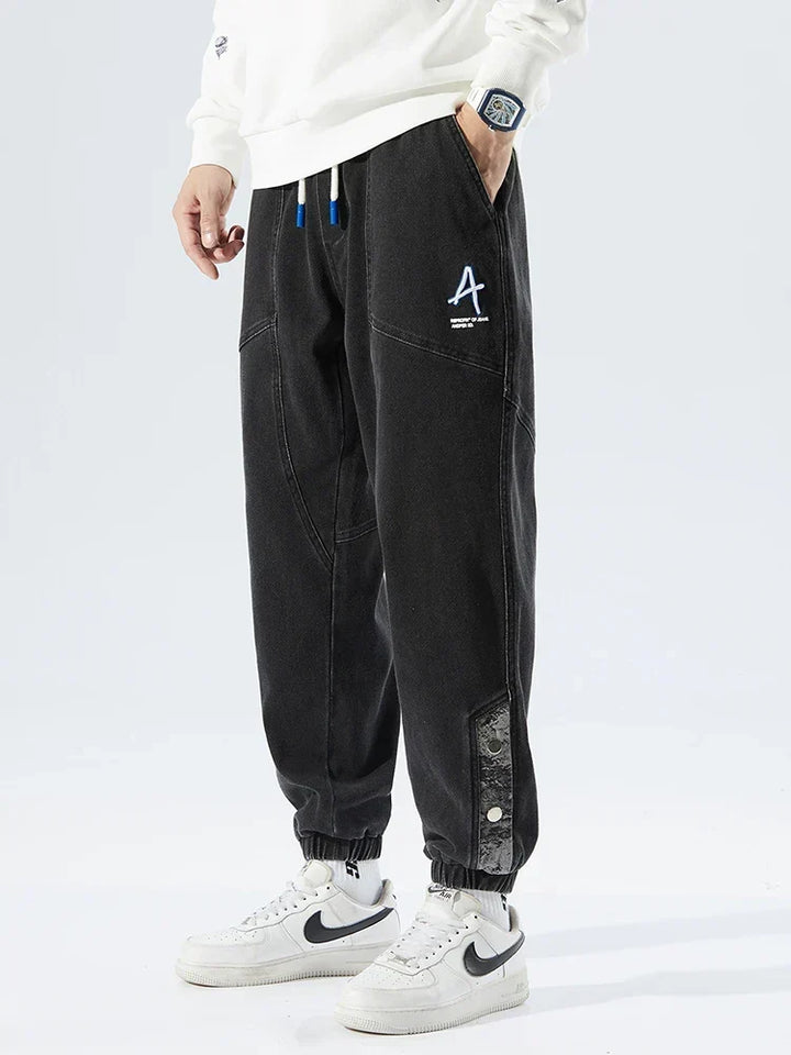 Cody Marsh | Denim Jogger Jeans With Elastic Waist For Men