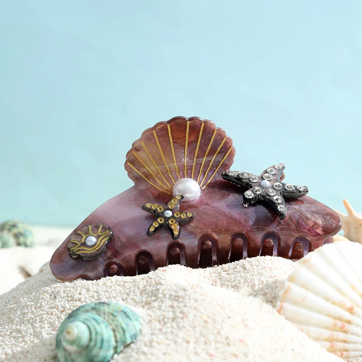 Marlee | Women’s Beach Starfish Hair Claw with Accents