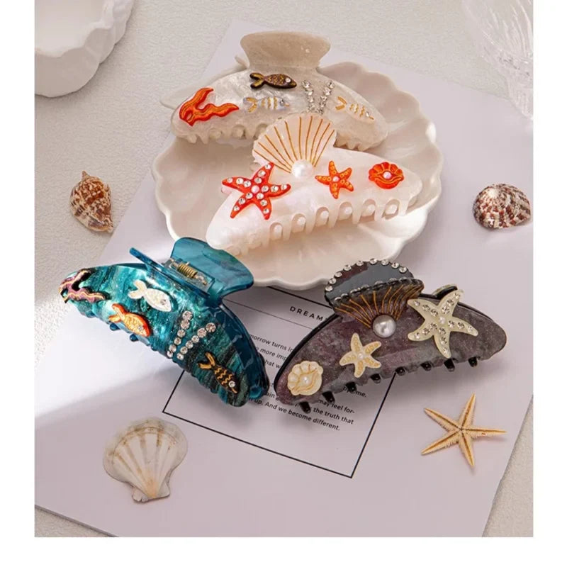 Marlee | Women’s Beach Starfish Hair Claw with Accents