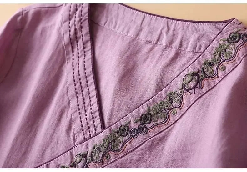Lotus | Women’s Relaxed Breeze Blouse with Embroidery