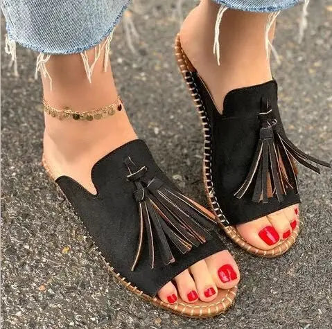 Sunset | Women’s Sunset Slides with Tassel Detail