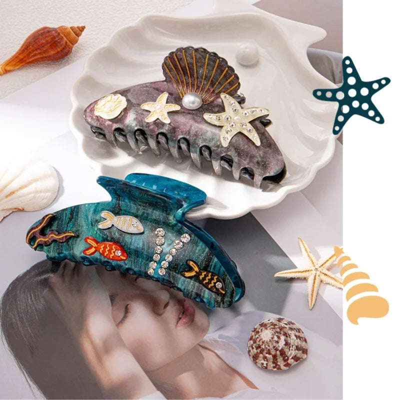Marlee | Women’s Beach Starfish Hair Claw with Accents