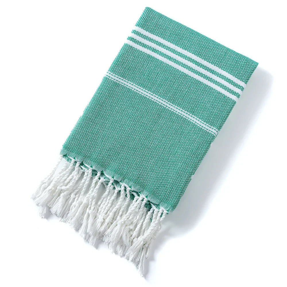 Joanna | Women’s Striped Tassel Bath Towels with Fringe