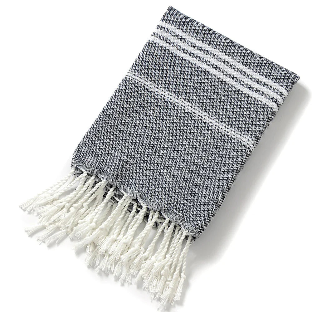 Joanna | Women’s Striped Tassel Bath Towels with Fringe