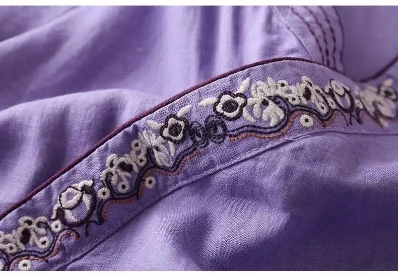 Lotus | Women’s Relaxed Breeze Blouse with Embroidery