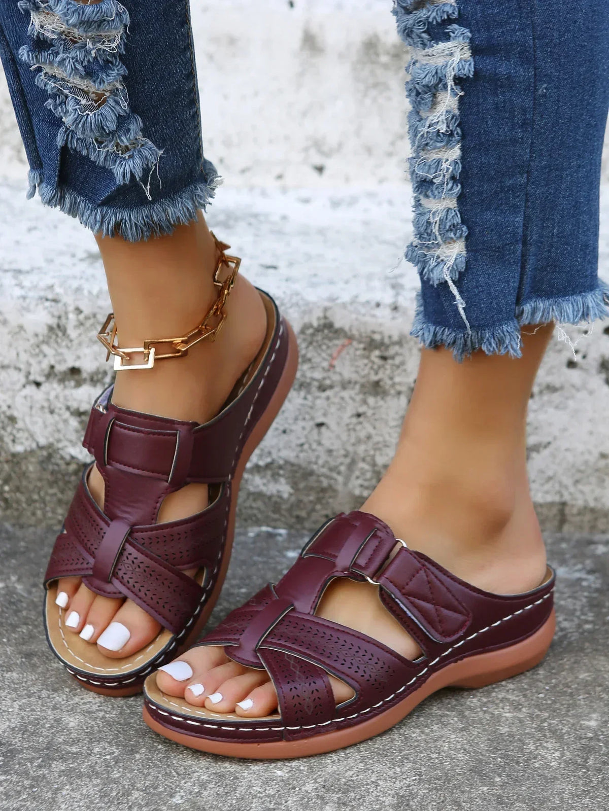 Aria | Women’s Orthopaedic Wedge Sandals with Contoured Footbed