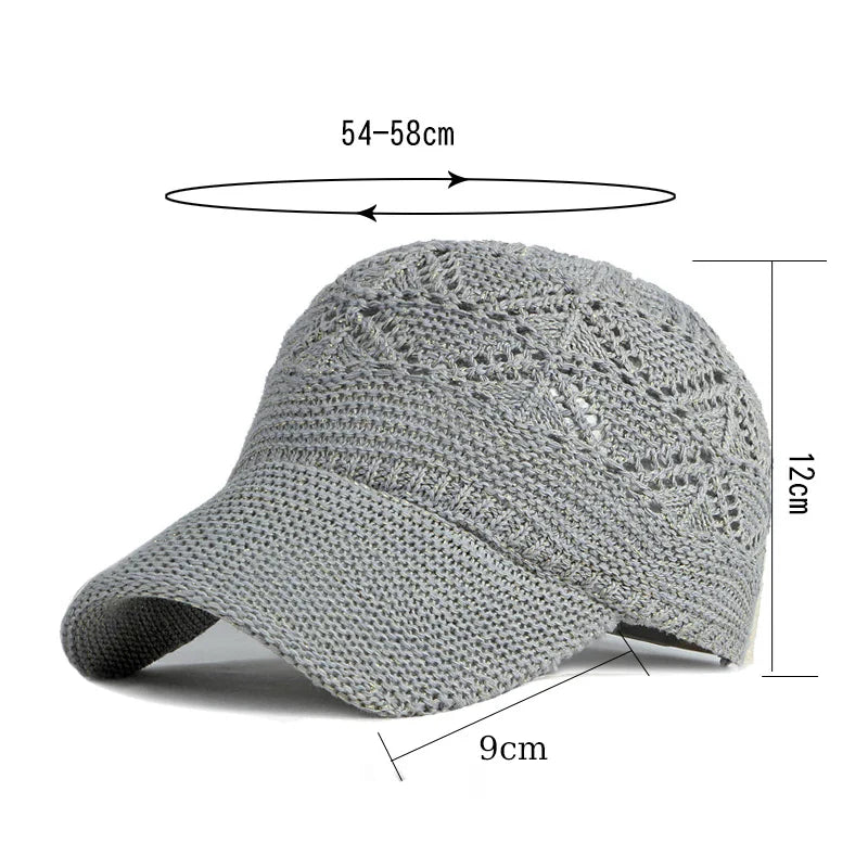 Eleanor | Women’s Hollow Knit Cap with Breathable Mesh