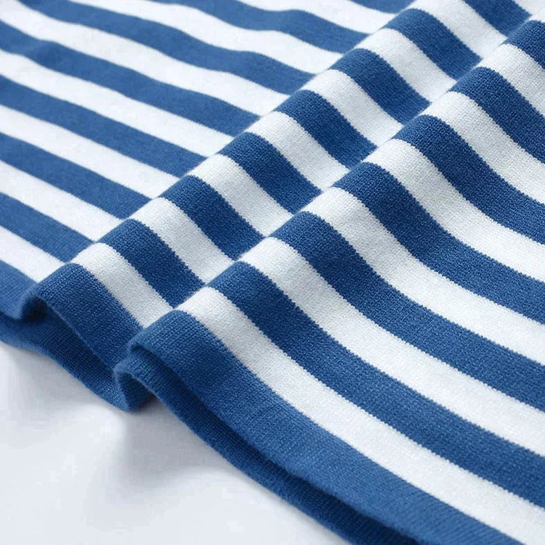 Stella | Women’s Striped Knit Sweater with Crew Neck