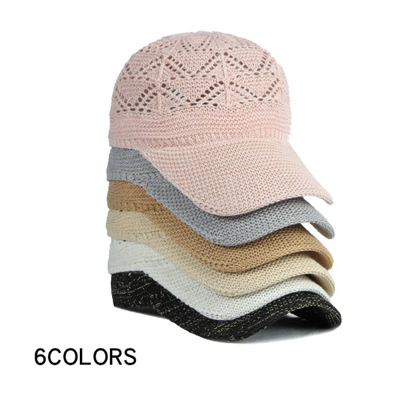 Eleanor | Women’s Hollow Knit Cap with Breathable Mesh