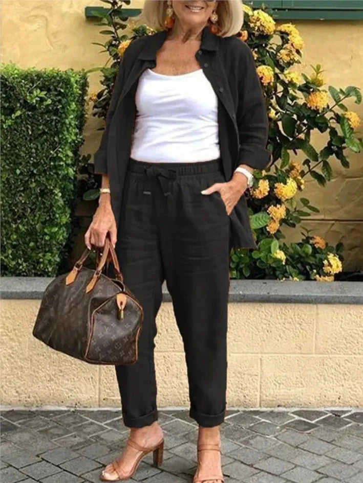 Zélie | Women’s Two-Piece Set with Drawstring Waist Trousers