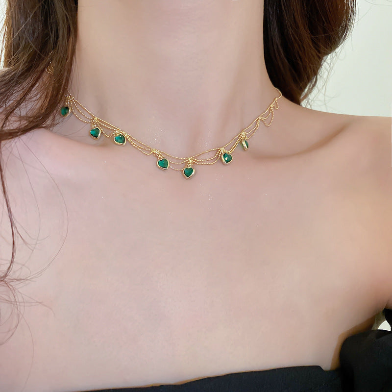 Kallie | Women’s Heart Chain Necklace with Charms