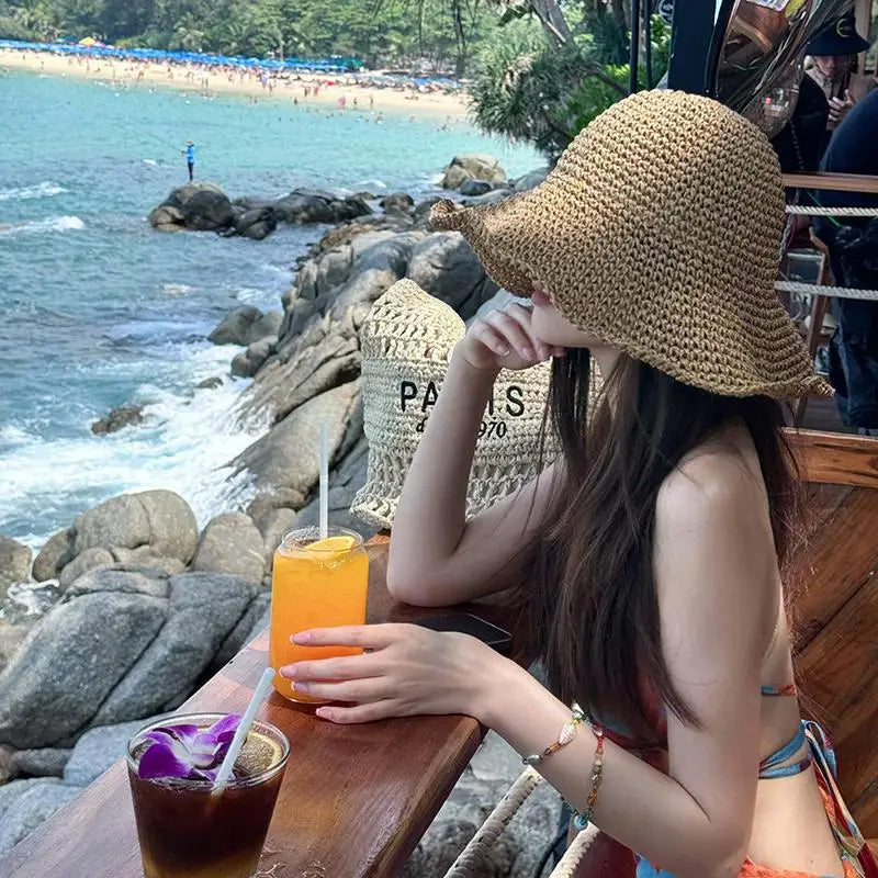 Sofia |  Women’s Straw Beach Hat with Wide Brim