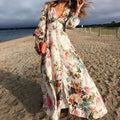 Fleur | Women’s Floral Maxi Dress with V-Neck