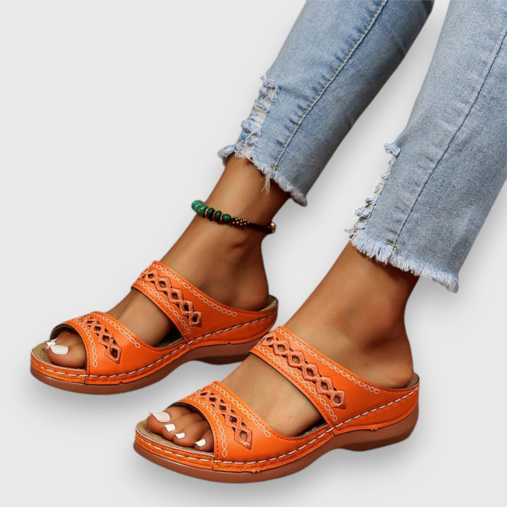 Luma | Women’s Duo Panel Sandals with Cushioned Sole