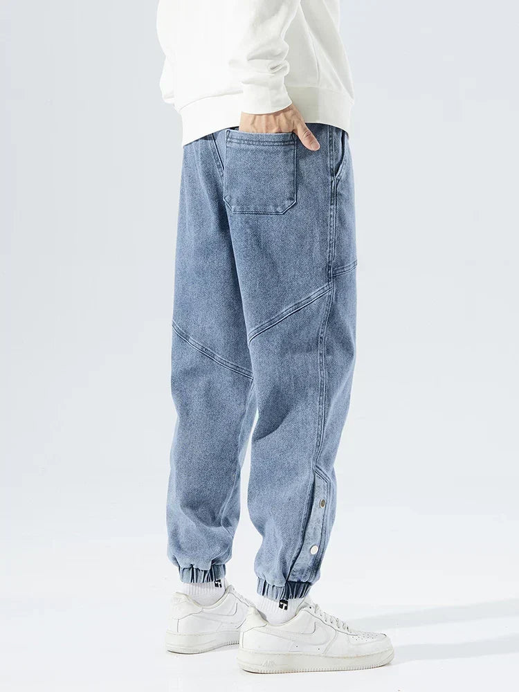 Cody Marsh | Denim Jogger Jeans With Elastic Waist For Men