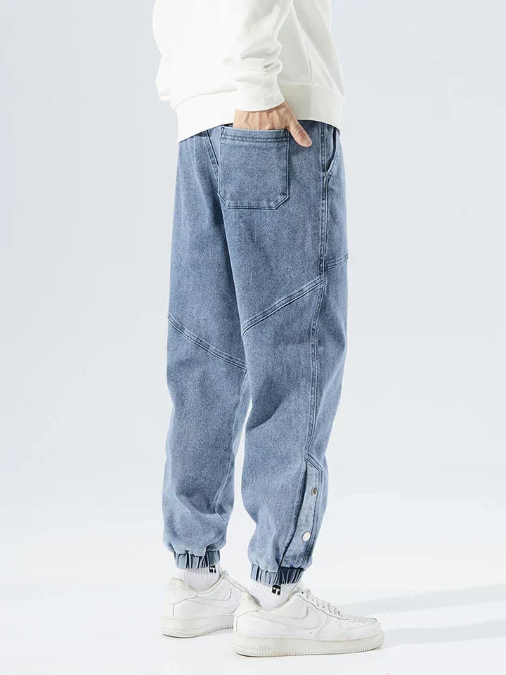 Cody Marsh | Denim Jogger Jeans With Elastic Waist For Men