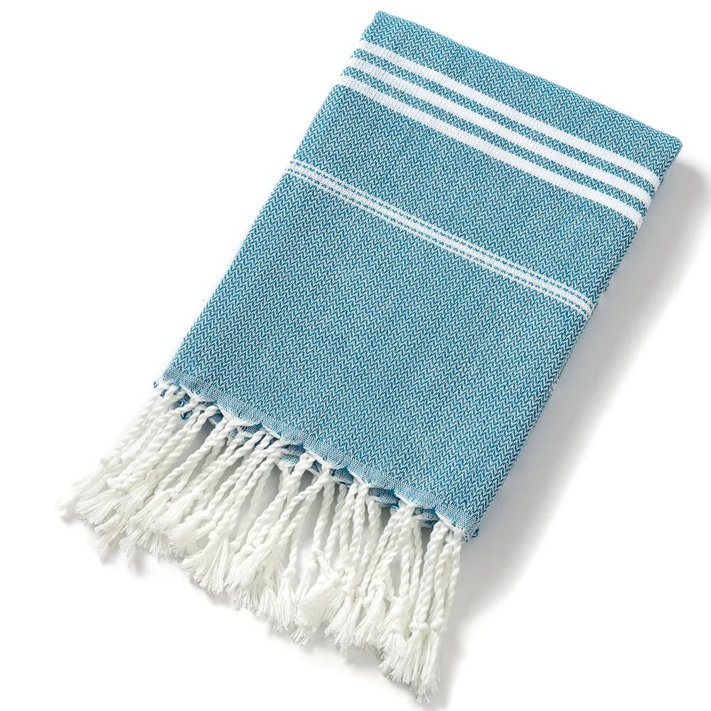 Joanna | Women’s Striped Tassel Bath Towels with Fringe