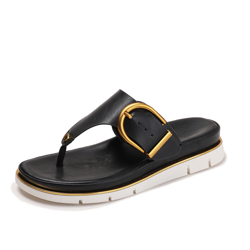 Sienna | Women’s Cushioned Sandals with Gold Buckle