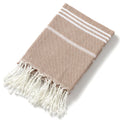 Joanna | Women’s Striped Tassel Bath Towels with Fringe