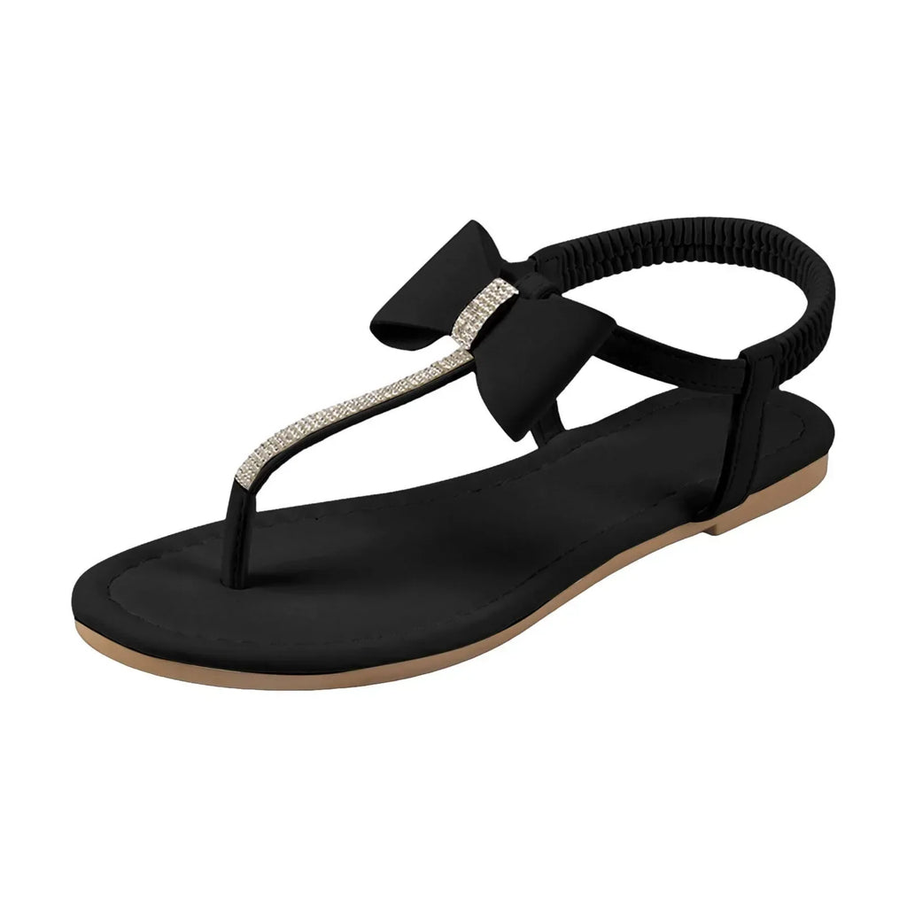 Amara | Women’s Rhinestone Bow Sandals with Padded Insole
