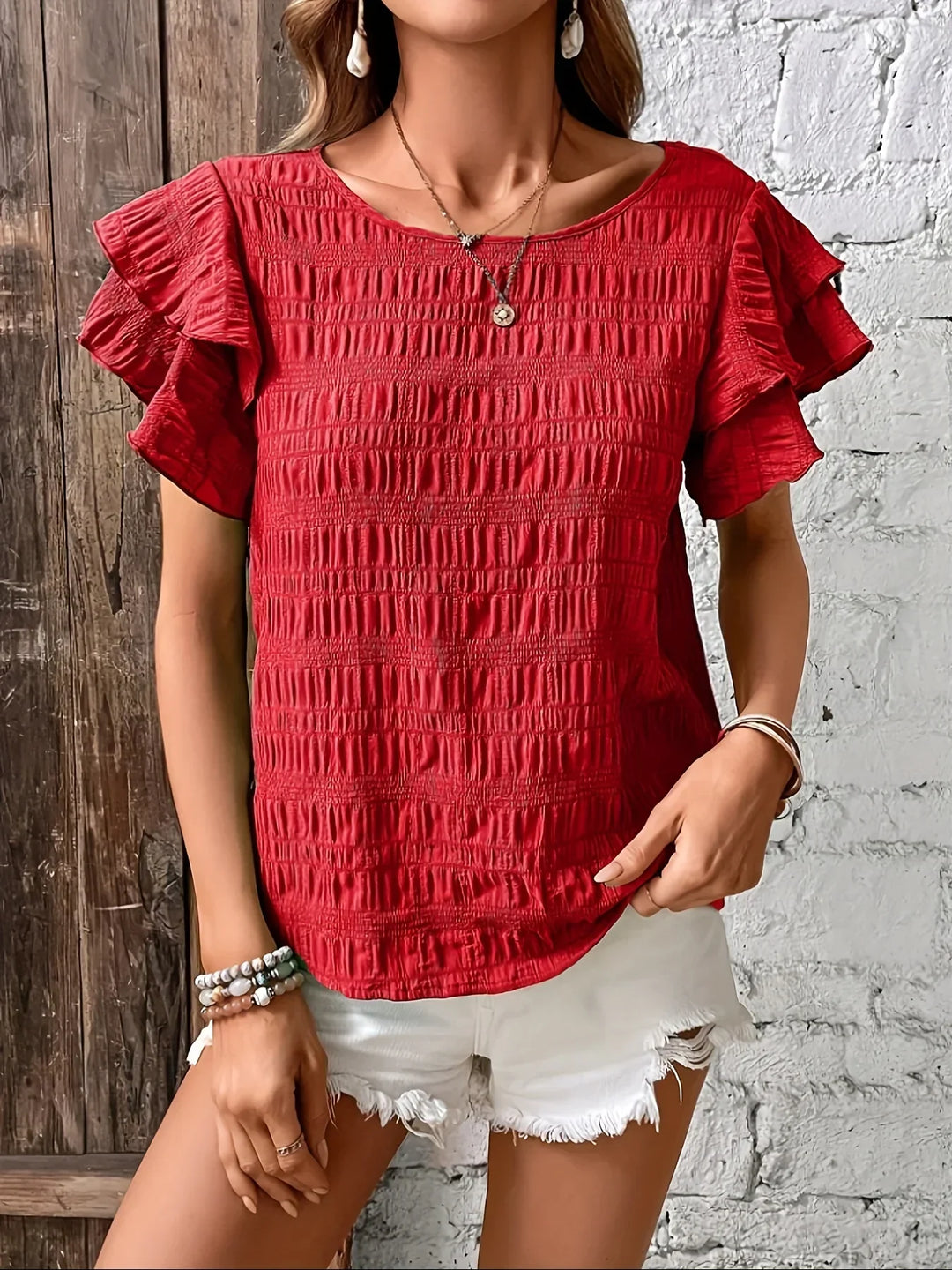 Charmaine™ | Light &amp; Breezy Blouse with Fun Ruffles