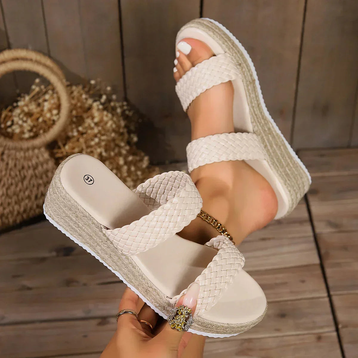 Roselle | Women’s Wedge Sandals with Braided Straps