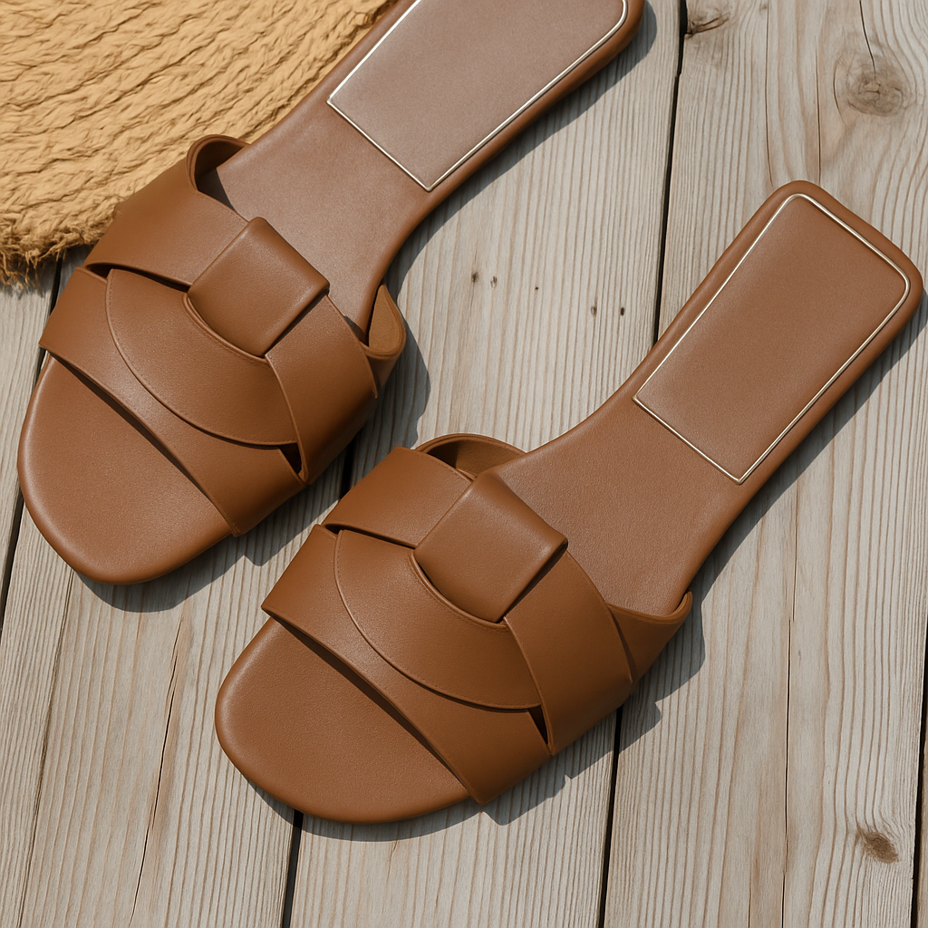 Livia | Women’s Luxe Slides with Knotted Strap