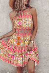 Loxley™ | Backless Irregular Printed Mini Dress