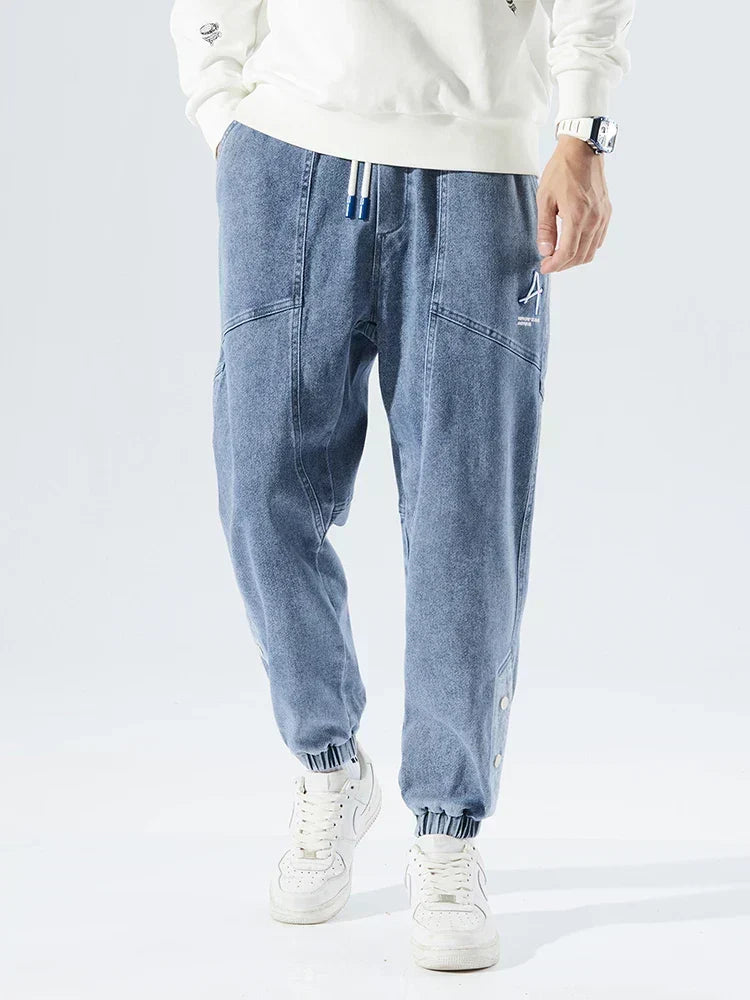 Cody Marsh | Denim Jogger Jeans With Elastic Waist For Men